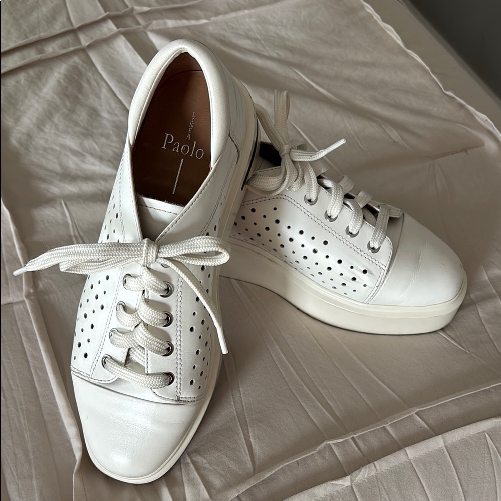 Paolo White Leather Sneakers
